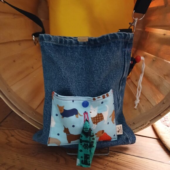 Other - DENIM DOGGY WALKING, WATER BOTTLE, DOGGY POOP BAGS, WITH TREAT HOLDER